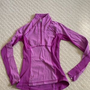 LULULEMON Woman's Heather/Solid Pink 1/4 Zip Pullover Reversible Jacket Size 4